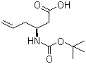 structure of CAS# 270263-03-1, (3S)-3-[[(tert-Butoxy)carbonyl]amino]-5-hexenoic acid