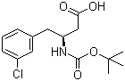 (S)-N-叔丁氧羰基-3-氨基-4-(3-氯苯基)丁酸分子结构 (CAS 270596-39-9)