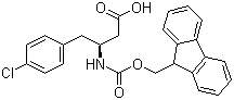 structure of CAS# 270596-43-5, Fmoc-(S)-3-Amino-4-(4-chlorophenyl)butyric acid