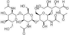 CAS # 2706-65-2, N,N',N'',N'''-Tetraacetylchitotetraose, Tetra-N-acetylchitotetraose, O-2-(Acetylamino)-2-deoxy-beta-D-glucopyranosyl-(1→4)-O-2-(acetylamino)-2-deoxy-beta-D-glucopyranosyl-(1→4)-O-2-(acetylamino)-2-deoxy-beta-D-glucopyranosyl-(1→4)-2-(acetylamino)-2-deoxy-D-glucose
