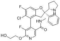 CAS # 2714434-21-4, IAG933, 4-[(2S)-5-chloro-6-fluoro-2-phenyl-2-[(2S)-pyrrolidin-2-yl]-3H-1-benzofuran-4-yl]-5-fluoro-6-(2-hydroxyethoxy)-N-methylpyridine-3-carboxamide