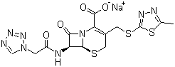 头孢唑啉钠分子结构 (CAS 27164-46-1)