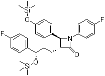 (3R,4S)-1-(4-氟苯基)-3-((S)-3-(4-氟苯基-3-(三甲基硅氧基)丙基)-4-(4-(三甲基硅氧基)苯基)氮杂环丁烷-2-酮分子结构 (CAS 272778-13-9)