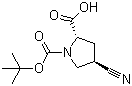 (2S,4R)-1-(叔丁氧羰基)-4-氰基吡咯烷-2-羧酸分子结构 (CAS 273221-94-6)