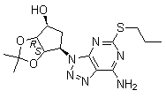 CAS # 274693-22-0, (3aR,4S,6R,6aS)-6-[7-Amino-5-(propylthio)-3H-1,2,3-triazolo[4,5-d]pyrimidin-3-yl]tetrahydro-2,2-dimethyl-4H-cyclopenta-1,3-dioxol-4-ol