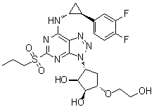 CAS # 274693-39-9, (1S,2S,3R,5S)-3-[7-[[(1R,2S)-2-(3,4-Difluorophenyl)cyclopropyl]amino]-5-(propylsulfonyl)-3H-1,2,3-triazolo[4,5-d]pyrimidin-3-yl]-5-(2-hydroxyethoxy)-1,2-cyclopentanediol