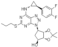 去羟基乙氧基-2,3-O-(二甲基亚甲基)替格雷洛分子结构 (CAS 274693-49-1)