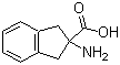structure of CAS# 27473-62-7, 2-Amino-2,3-dihydro-1H-indene-2-carboxylic acid