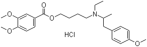 structure of CAS# 2753-45-9, Mebeverine hydrochloride
