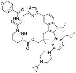 CAS # 2765082-12-8, RMC-7977, (1S,5R)-N-[(7S,13S)-20-[5-(4-cyclopropylpiperazin-1-yl)-2-[(1S)-1-methoxyethyl]pyridin-3-yl]-21-ethyl-17,17-dimethyl-8,14-dioxo-15-oxa-4-thia-9,21,27,28-tetrazapentacyclo[17.5.2.12,5.19,13.022,26]octacosa-1(25),2,5(28),19,22(26),23-hexaen-7-yl]-3-oxabicyclo[3.1.0]hexane-6-carboxamide