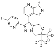 CAS # 2765264-50-2, JNJ-6204, 2-(5-fluoropyridin-2-yl)-3-(1H-pyrazolo[3,4-b]pyridin-4-yl)-6,6-bis(trideuteriomethyl)-4,7-dihydropyrazolo[5,1-c][1,4]oxazine