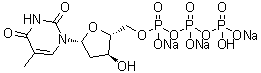 胸苷 5'-三磷酸酯三钠盐分子结构 (CAS 27821-54-1)