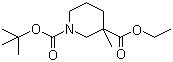 N-Boc-3-甲基-3-哌啶甲酸乙酯分子结构 (CAS 278789-43-8)