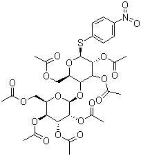 CAS # 27894-81-1, 4-Nitrophenyl 4-O-(2,3,4,6-tetra-O-acetyl-beta-D-galactopyranosyl)-2,3,6-tri-O-acetyl-beta-D-thioglucopyranoside