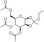 1,2-O-(1-乙氧基亚乙基)-beta-D-吡喃甘露糖三乙酸酯分子结构 (CAS 28140-37-6)