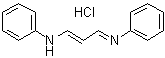 structure of CAS# 28140-60-5, N-(3-Anilino-2-propenylidene)aniline monohydrochloride