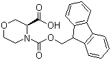 (3S)-3,4-吗啉二羧酸 4-(9H-芴-9-甲基)酯分子结构 (CAS 281655-37-6)