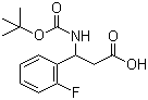 3-(Boc-氨基)-3-(2-氟苯基)丙酸分子结构 (CAS 284493-56-7)