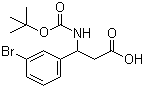 structure of CAS# 284493-58-9, N-叔丁氧羰基-3-氨基-3-(3'-溴苯基)丙酸