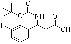 3-(Boc-氨基)-3-(3-氟苯基)丙酸分子结构 (CAS 284493-59-0)