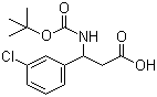 structure of CAS# 284493-67-0, N-叔丁氧羰基-3-氨基-3-(3'-氯苯基)丙酸