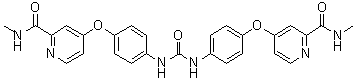 CAS # 284670-98-0, N,N'-Bis[4-[2-(N-methylcarbamoyl)-4-pyridyloxy]phenyl]urea, 4,4'-[Carbonylbis(imino-4,1-phenyleneoxy)]bis[N-methyl-2-pyridinecarboxamide]