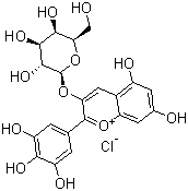 structure of CAS# 28500-00-7, Delphinidin 3-D-galactoside chloride