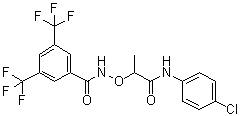 structure of CAS# 285986-88-1, N-[2-[(4-氯苯基)氨基]-1-甲基-2-氧代乙氧基]-3,5-二(三氟甲基)苯甲酰胺