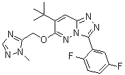 3-(2,5-二氟苯基)-7-叔丁基-6-[(1-甲基-1H-1,2,4-三唑-5-基)甲氧基]-1,2,4-三唑并[4,3-b]哒嗪分子结构 (CAS 286456-42-6)