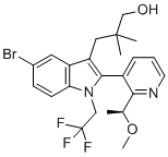 (S)-3-(5-溴-2-(2-(1-甲氧基乙基)吡啶-3-基)-1-(2,2,2-三氟乙基)-1H-吲哚-3-基)-2,2-二甲基丙-1-醇分子结构 (CAS 2865162-15-6)