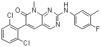 structure of CAS# 287204-45-9, 6-(2,6-二氯苯基)-2-[(4-氟-3-甲基苯基)氨基]-8-甲基吡啶并[2,3-d]嘧啶-7(8H)-酮