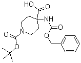 structure of CAS# 288154-16-5, 4-[苄氧羰基氨基]哌啶-1,4-二甲酸 1-叔丁基酯