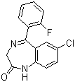 structure of CAS# 2886-65-9, 7-氯-5-(2-氟苯基)-1,3-二氢-2H-1,4-苯并二氮杂卓-2-酮