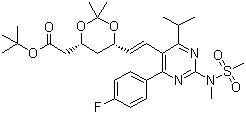 structure of CAS# 289042-12-2, 6-[(1E)-2-[4-(4-氟苯基)-6-异丙基-2-[甲基(甲磺酰)氨基]-5-嘧啶]乙烯基]-2,2-二甲基-1,3-二氧六环-4-乙酸叔丁酯