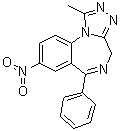 structure of CAS# 28910-99-8, 1-甲基-8-硝基-6-苯基-4H-均三唑并[4,3-a][1,4]苯并二氮杂卓