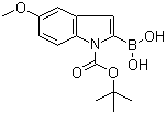 structure of CAS# 290331-71-4, N-叔丁氧基羰基-5-甲氧基-2-吲哚硼酸