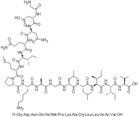 CAS # 290834-04-7, Glycyl-L-alpha-aspartyl-L-asparaginyl-L-glutaminyl-L-isoleucyl-L-methionyl-L-prolyl-L-lysyl-L-alanylglycyl-L-leucyl-L-leucyl-L-isoleucyl-L-isoleucyl-L-valine