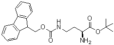 (2S)-2-氨基-4-[[芴甲氧羰基]氨基]丁酸叔丁酯分子结构 (CAS 291529-78-7)