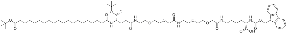 Fmoc-L-Lys[C20-OtBu-Glu(OtBu)-AEEA-AEEA]-OH分子结构 (CAS 2915356-76-0)