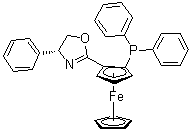 (2S)-1-[(4R)-4,5-二氢-4-苯基-2-恶唑基]-2-(二苯基膦基)-二茂铁分子结构 (CAS 291536-01-1)