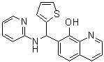 structure of CAS# 292057-76-2, 7-[(2-吡啶基氨基)-2-噻吩基甲基]-8-喹啉醇
