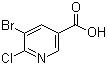 5-溴-6-氯烟酸分子结构 (CAS 29241-62-1)
