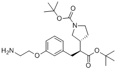 叔丁基 (3R)-3-[(2S)-3-[3-(2-氨基乙氧基)苯基]-1-[(2-甲基丙-2-基)氧基]-1-氧代丙-2-基]吡咯烷-1-羧酸酯分子结构 (CAS 2924842-16-8)