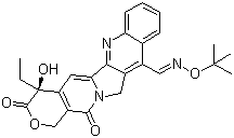CAS # 292618-32-7, Gimatecan, (4S)-11-((E)-((1,1-Dimethylethoxy)imino)methyl)-4-ethyl-4-hydroxy-1,12-dihydro-14H-pyrano(3',4':6,7)indolizino(1,2-b)quinoline-3,14(4H)-dione