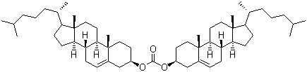 CAS # 29331-39-3, Cholesteryl carbonate, Cholest-5-en-3beta-yl carbonate (2:1), Bis[10,13-dimethyl-17-(6-methylheptan-2-yl)-2,3,4,7,8,9,11,12,14,15,16,17-dodecahydro-1H-cyclopenta[a]phenanthren-3-yl] carbonate