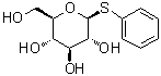 structure of CAS# 2936-70-1, 苯基-1-硫代-beta-D-吡喃葡萄糖苷