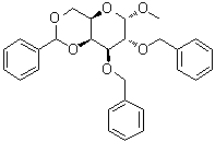 CAS 登录号：29600-81-5, 甲基 2,3-二-O-(苯基甲基)-4,6-O-(苯基亚甲基)-alpha-D-吡喃半乳糖苷