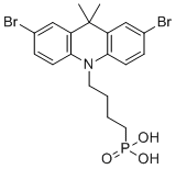 structure of CAS# 2971088-37-4, (4-(2,7-Dibromo-9,9-dimethylacridin-10(9H)-yl)butyl)phosphonic acid