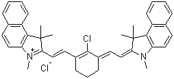 2-[2-[2-氯-3-[2-(1,3-二氢-1,1,3-三甲基-2H-苯并[e]吲哚-2-亚基)乙亚基]-1-环己烯-1-基l]乙烯基]-1,1,3-三甲基-1H-苯并[e]吲哚鎓氯化物分子结构 (CAS 297173-98-9)