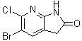 5-溴-6-氯-1,3-二氢-2H-吡咯并[2,3-b]吡啶-2-酮分子结构 (CAS 297757-11-0)